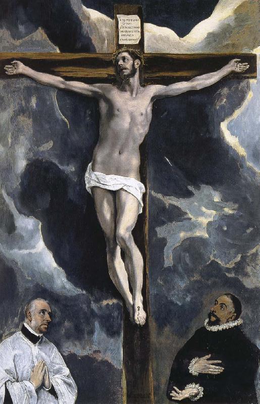 El Greco The Crucifixion with two donors oil painting picture